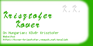 krisztofer kover business card